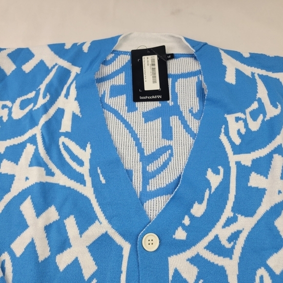 NWT Boohoo Man official face oversized cardigan - Picture 6 of 8